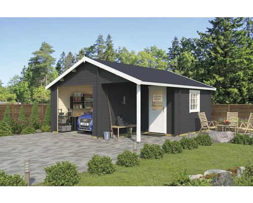 Garage Outdoor Life Nevis sans portail 500 x 550 cm gris carbone