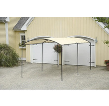 Pavillon mit Überdachung vor Garage
