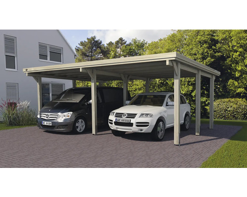 Doppelcarport weka 618 Gr. 1 ohne Dacheindeckung 576 x 398 cm kesseldruckimprägniert