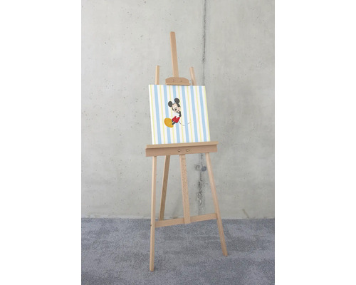 Holzstaffelei mit Leinwand und Mickey Maus Motiv