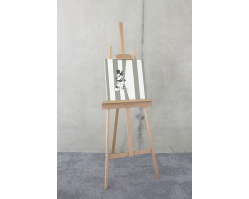 Holzstaffelei mit Leinwand und Mickey Mouse Motiv