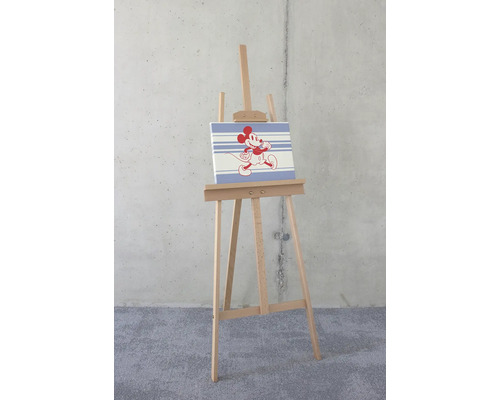 Holzstaffelei mit Leinwand und Mickey Mouse Motiv