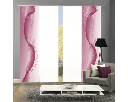 Salon avec des panneaux japonais à motif ondulé