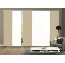 Salon avec rideaux japonais pour la décoration de fenêtres