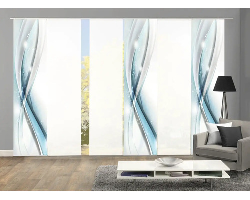 Vue d''une pièce avec des panneaux japonais au design abstrait