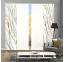 Pièce avec des rideaux coulissants aspect marbre