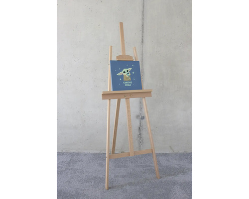 Staffelei mit Leinwand mit dem Aufdruck Curious Child