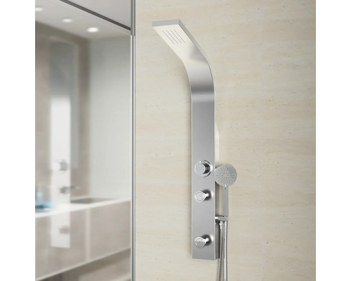 Panneau de douche avec douche de tête et douchette pour salle de bain