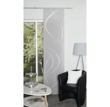 Panneau coulissant décoratif avec motif abstrait dans le salon.