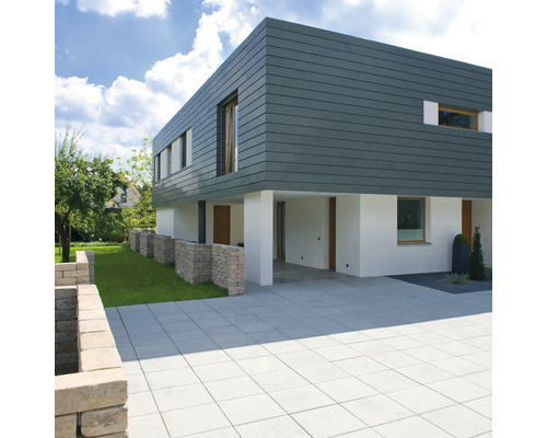 Dalle de terrasse en béton gris 40 x 40 x 3 cm