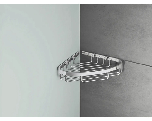 Étagère d''angle en métal pour rangement de salle de bains