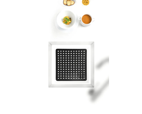 Plateau de service avec des aliments vus du dessus