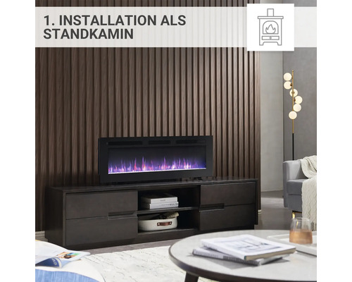 Einrichtungsidee: Elektrischer Kamin als Standkamin im Wohnzimmer