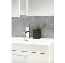 Set de meubles de salle de bains Differnz Somero lxhxp 80 x 57 x 38 cm couleur de façade blanc haute brillance avec vasque en fonte minérale blanc