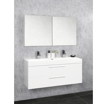 Set de meubles de salle de bains Differnz Somero lxhxp 100 x 170 x 38 cm couleur de façade blanc haute brillance avec vasque en fonte minérale blanc-thumb-2