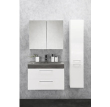 Set de meubles de salle de bains Differnz Somero lxhxp 60 x 57 x 38 cm couleur de façade blanc haute brillance avec vasque en béton gris-thumb-2