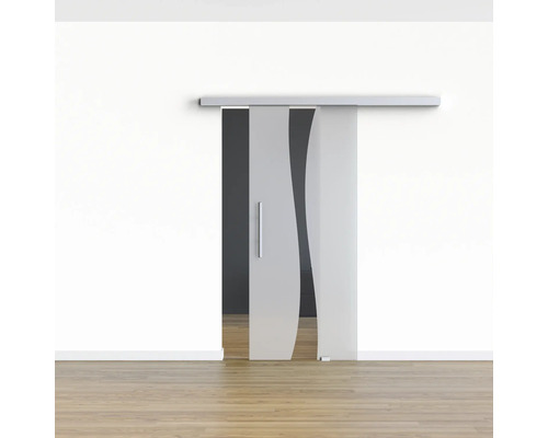 Schiebetür aus Glas mit Griff in einem Raum