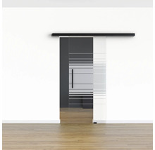 Pertura Glasschiebetür Komplettset Glera Horizon 1025x2175 mm inkl.Beschlag Selir Aluminium schwarz,Stangengriff