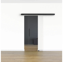 Pertura Glasschiebetür Komplettset Freia Clear 775x2050 mm inkl.Beschlag Selir Aluminium schwarz,Stangengriff