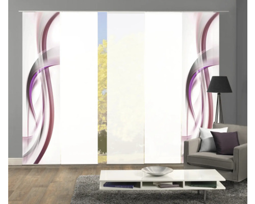 Vue d''une pièce avec des rideaux coulissants au design moderne