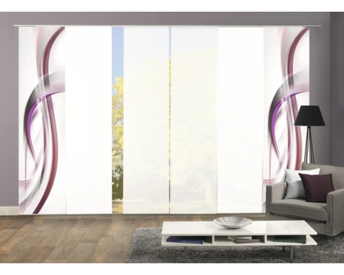 Panneau coulissant avec motif abstrait dans le salon