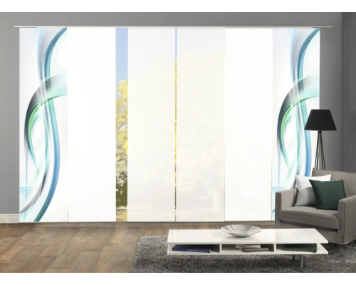 Salon avec panneaux japonais à motif ondulé