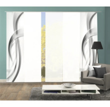 Salon avec panneaux japonais à motif abstrait