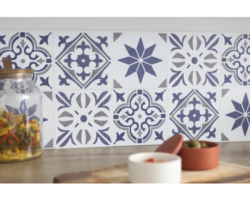 Selbstklebende Wandfliesen Wall Tiles Alia blue 15,25 x 15,25 cm 6 St.