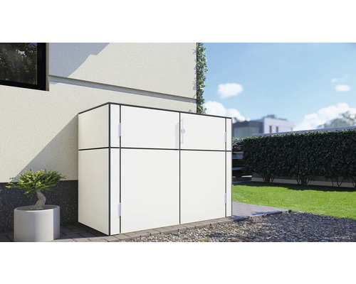 Gartenschrank Bertilo HPL Sideboard 155 x 75 x 116 cm weiß