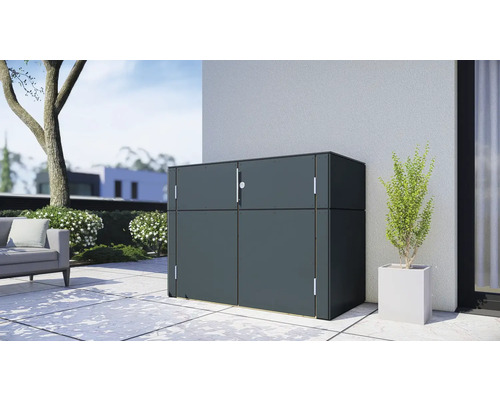 Armoire de jardin Bertilo HPL Sideboard 155 x 75 x 116 cm anthracite