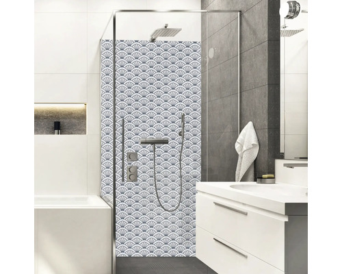 Panneau mural de douche mySpotti Shower Achill optique carrelage coquillage 255 x 100 cm SH-210100-1773-HB