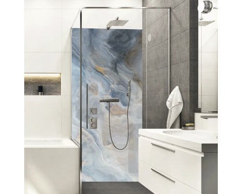 Panneau mural de douche mySpotti Shower Acaicio optique marbre 210 x 100 cm SH-255150-1696-HB