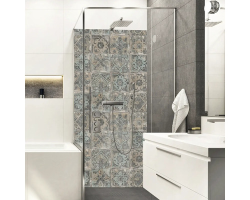 Panneau mural de douche mySpotti Shower Jessica aspect carrelage 255 x 100 cm SH-210100-1856-HB