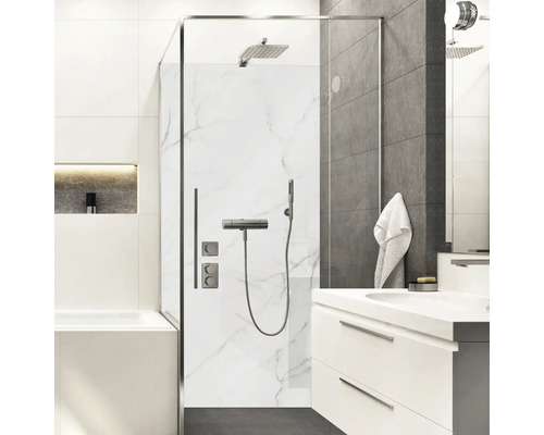 Panneau mural de douche mySpotti Shower Marmor White effet marbre 255 x 100 cm SH-210100-1937-HB