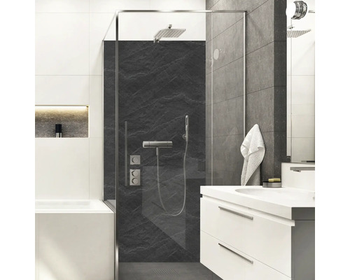 Panneau mural de douche mySpotti Shower Slate ardoise aspect pierre 255 x 100 cm SH-255100-1409-HB Panneau mural de douche mySpotti Shower Slate ardoise aspect pierre 255 x 100 cm SH-255100-1409-HB