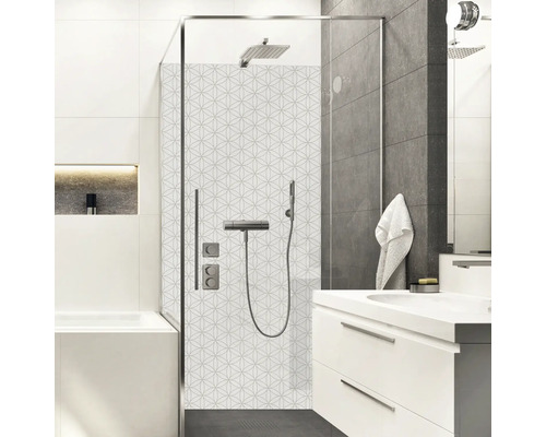 Panneau mural de douche mySpotti Shower Kini motif abstrait optique carrelage 255 x 100 cm SH-255100-1852-HB Panneau mural de douche mySpotti Shower Kini motif abstrait optique carrelage 255 x 100 cm SH-255100-1852-HB