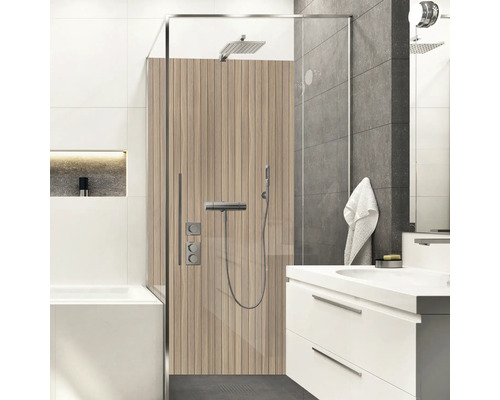 Panneau mural de douche mySpotti Shower optique bois mélèze 255 x 150 cm SH-255150-1938-HB Panneau mural de douche mySpotti Shower optique bois mélèze 255 x 150 cm SH-255150-1938-HB
