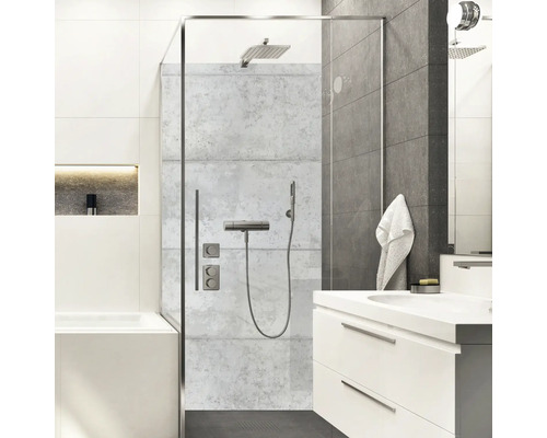 Panneau mural de douche mySpotti Shower Pepe aspect béton 255 x 100 cm SH-210100-1446-HB