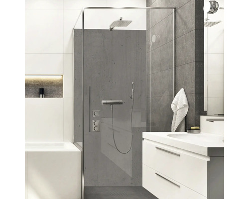 Panneau mural de douche mySpotti Shower Blank aspect béton 255 x 150 cm SH-255100-1936-HB