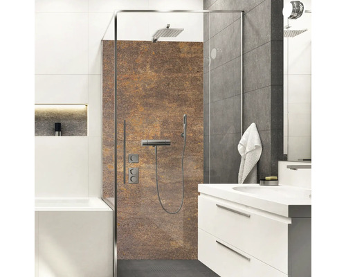 Panneau mural de douche mySpotti Shower Mike aspect métallique grille 210 x 100 cm SH-210100-1850-HB