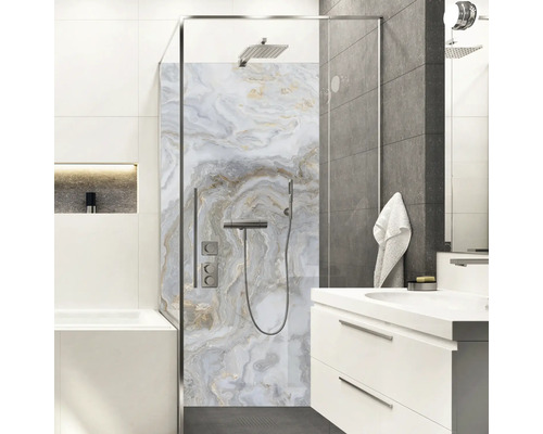Panneau mural de douche mySpotti Shower Stig optique marbre 255 x 100 cm SH-210100-1778-HB