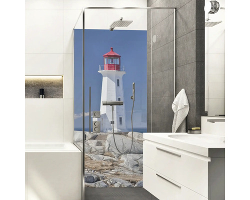 Panneau mural de douche mySpotti Shower Lighthouse phare 255 x 100 cm SH-210100-1970-HB