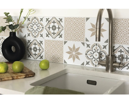 Carrelage mural autocollant Wall Tiles Nadia olive 15,2x15,2cm 6 pces - HORNBACH  Luxembourg