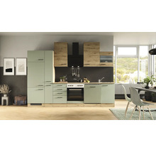 Cuisine complète Flex Well avec appareils Cara 310 cm vert chêne mat démontée variante réversible 00012745