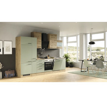 Cuisine complète Flex Well avec appareils Cara 310 cm vert chêne mat démontée variante réversible 00012745