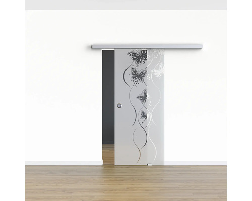 Glastür Schiebetür mit Schmetterlingsmuster