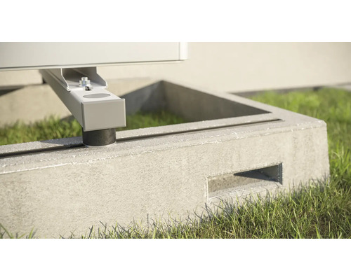 Fundamentrahmen aus Beton mit Montageprofil für Gartenhaus