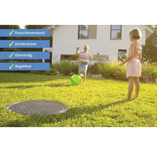 Couvercle de regard affleurant, sûr pour les enfants et praticable dans le jardin, antidérapant