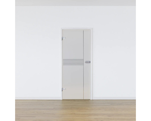 Porte intérieure avec lignes horizontales et poignée