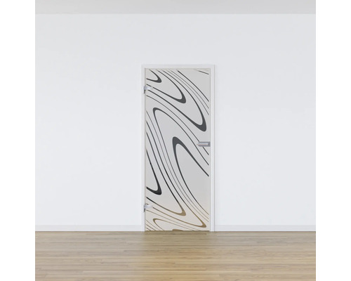 Porte en verre avec motif ondulé moderne